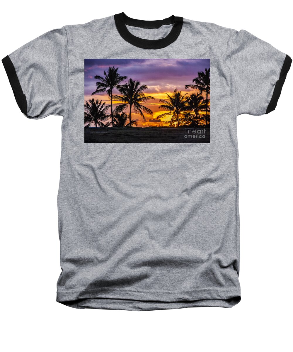 Beach Baseball T-Shirt featuring the photograph Hawaiian Sunset #1 by Juli Scalzi