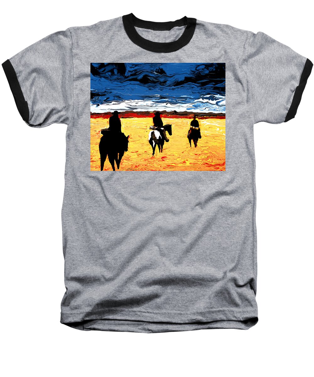 Texas Baseball T-Shirt featuring the painting Long Journey Home by Frank Botello