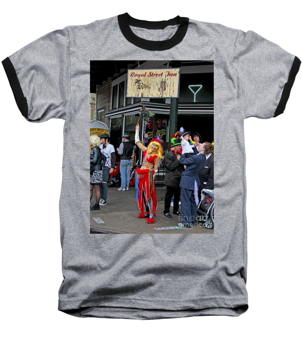 Mardi Gras Day Photos Baseball T-Shirt featuring the photograph French Quarter Mardi Gras by Luana K Perez