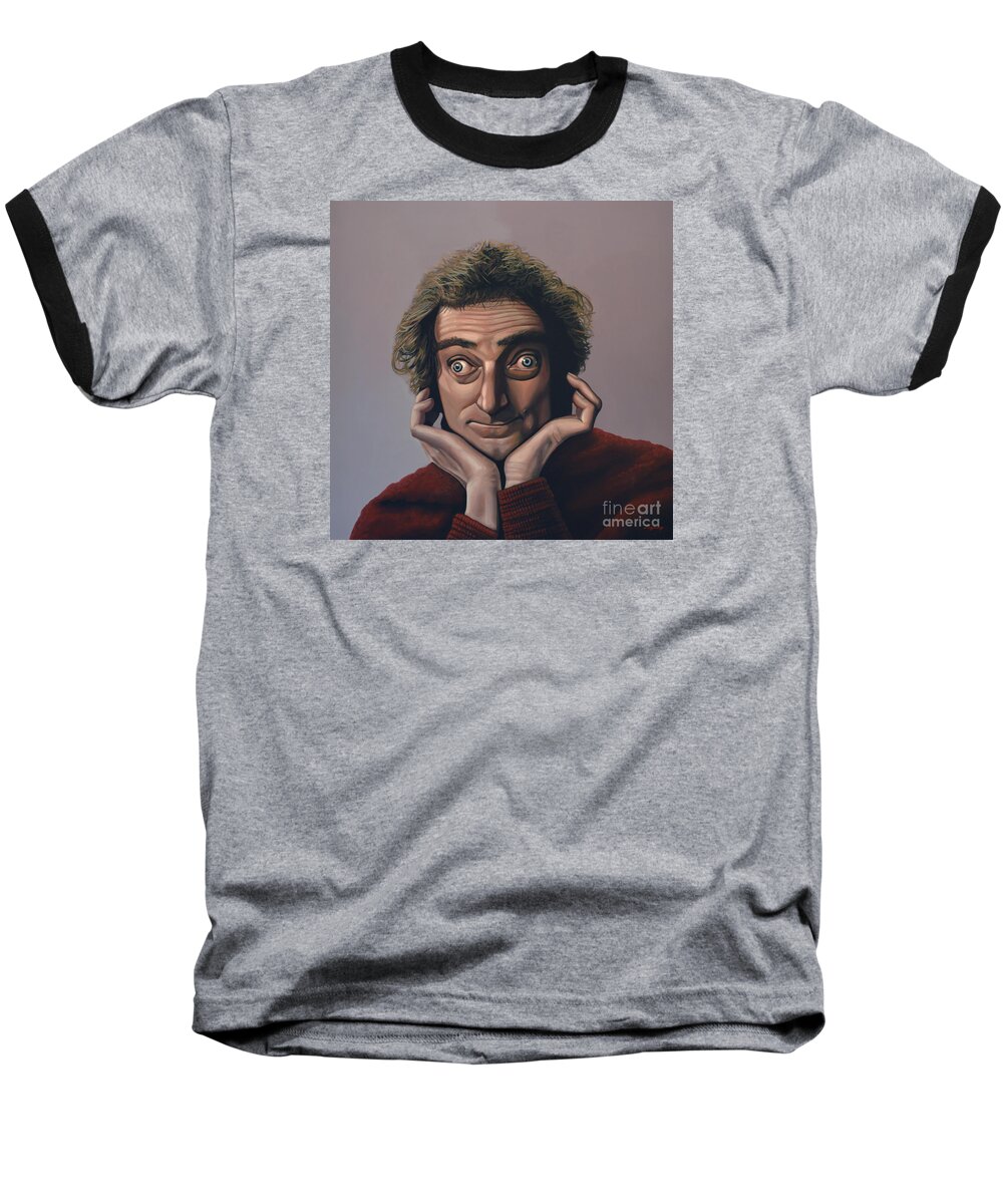 Marty Feldman Baseball T-Shirt featuring the painting Marty Feldman by Paul Meijering