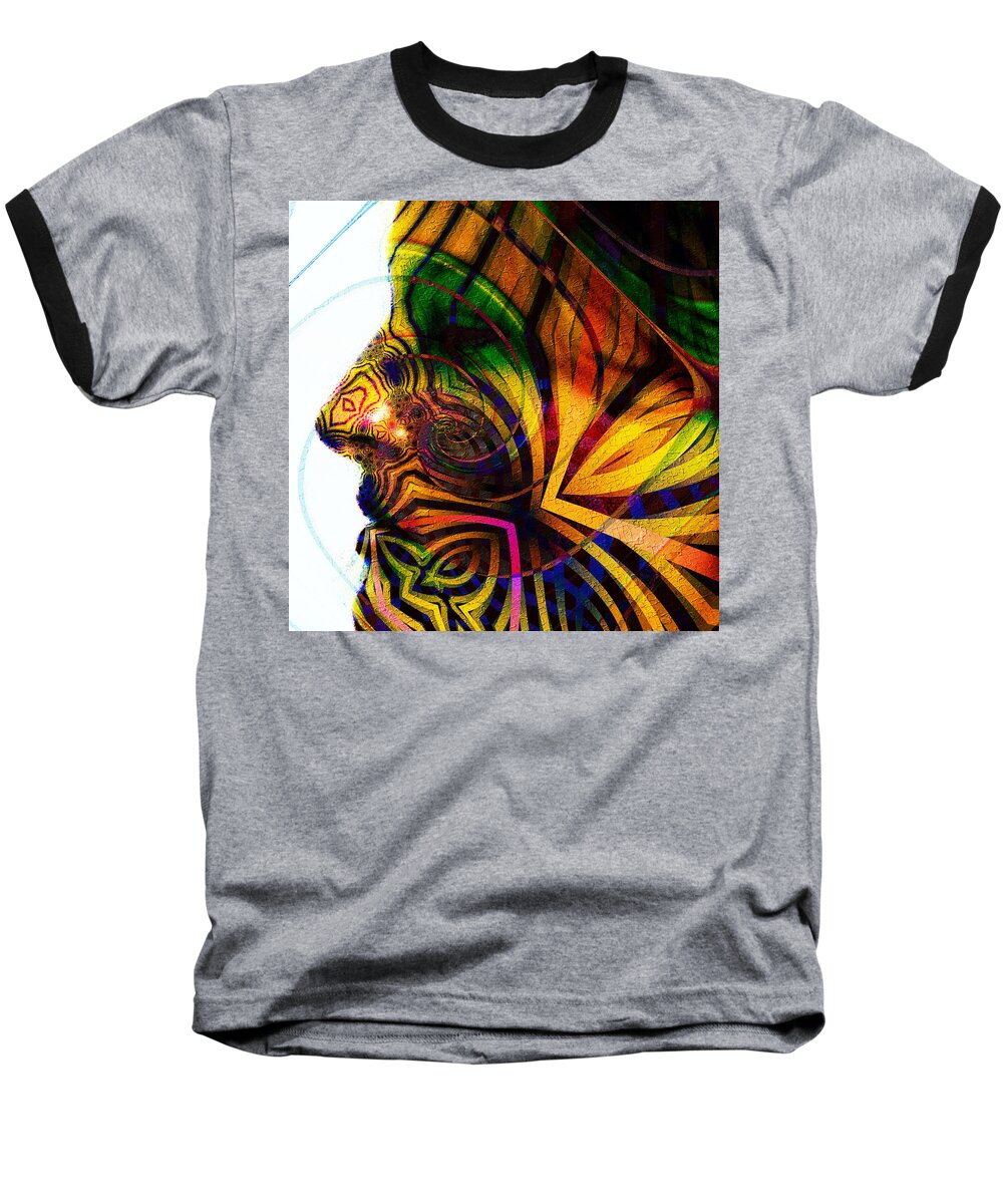 Masquerade Baseball T-Shirt featuring the digital art Masquerade #1 by Kiki Art