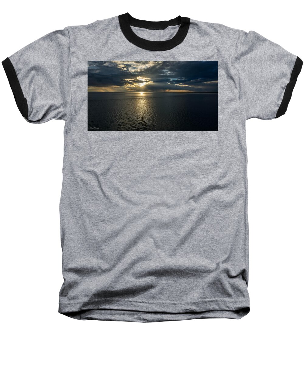 Alaska Baseball T-Shirt featuring the photograph Midnight Sun Over Mount Susitna #1 by Andrew Matwijec