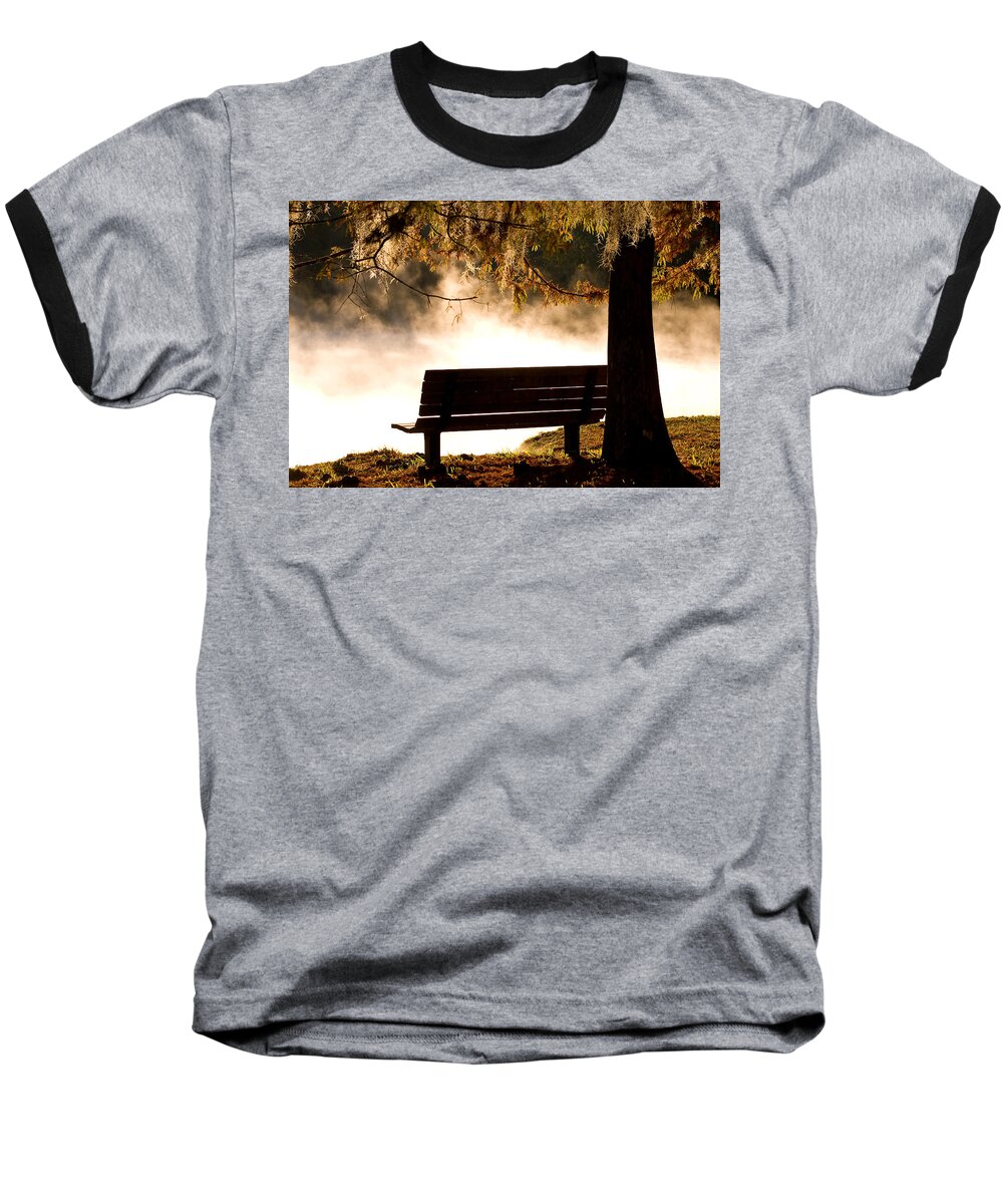 Alexander Springs Baseball T-Shirt featuring the photograph Morning Mist at the Spring #1 by Stefan Mazzola