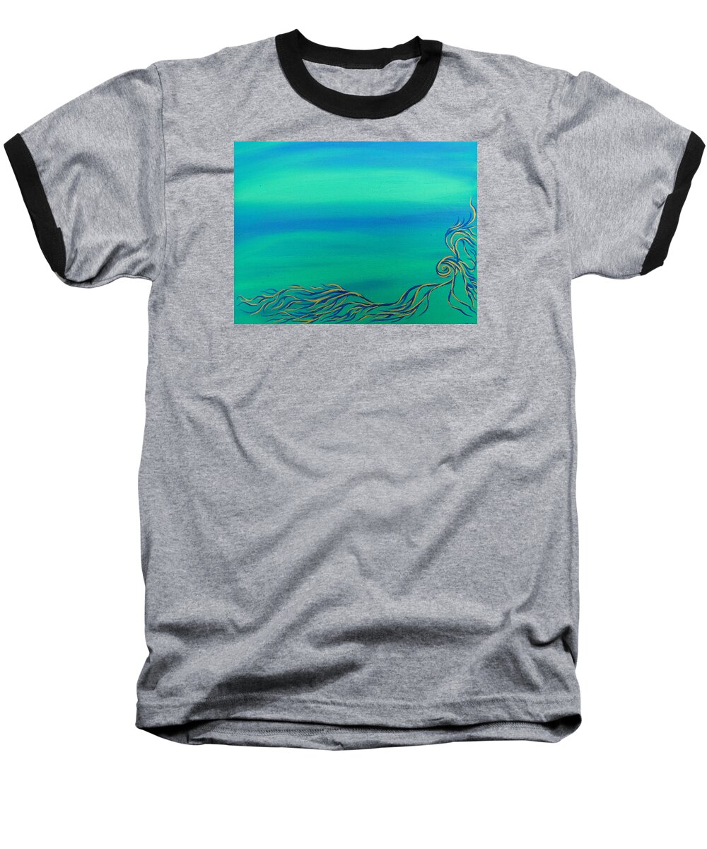 Green Baseball T-Shirt featuring the painting Nerissa by Robert Nickologianis