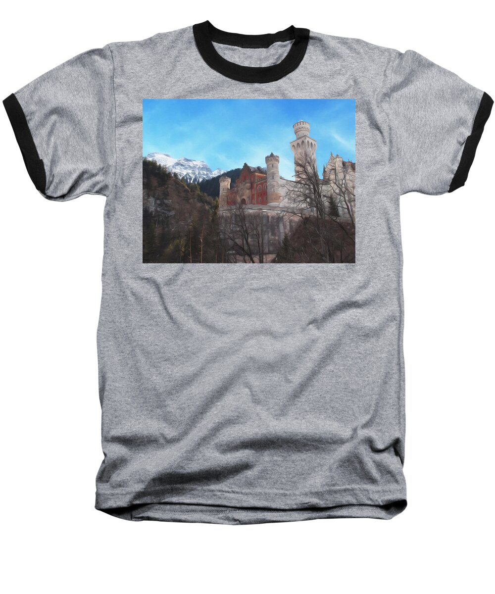 Castle Baseball T-Shirt featuring the photograph Neuschwanstein Castle #1 by Shirley Radabaugh