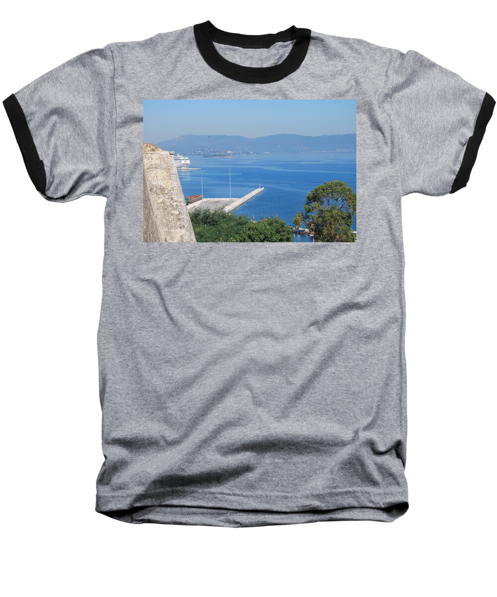 Corfu Baseball T-Shirt featuring the photograph New Port Corfu #3 by George Katechis