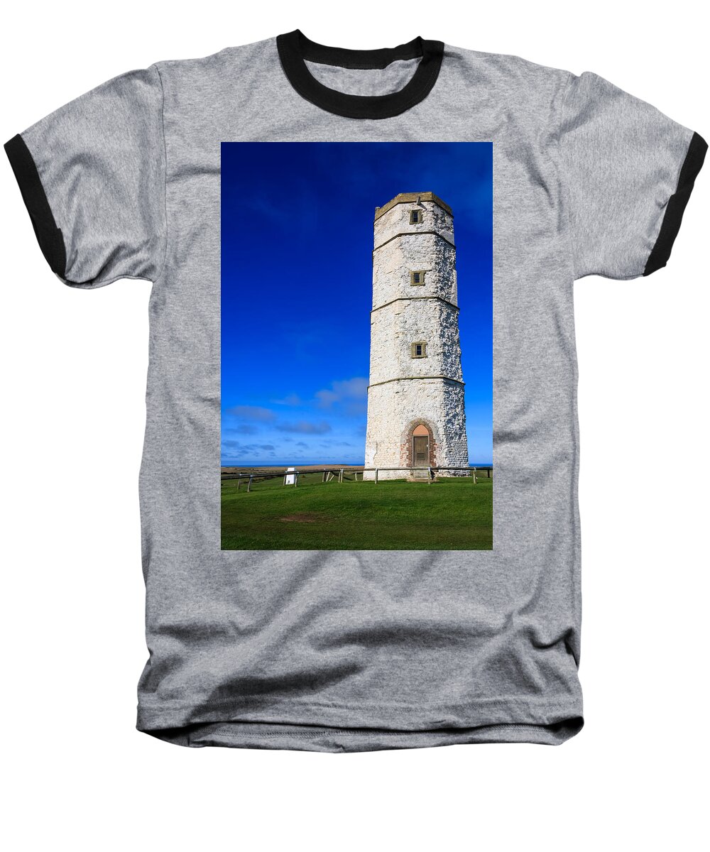 Architecture Baseball T-Shirt featuring the photograph Old Lighthouse Flamborough #1 by Sue Leonard