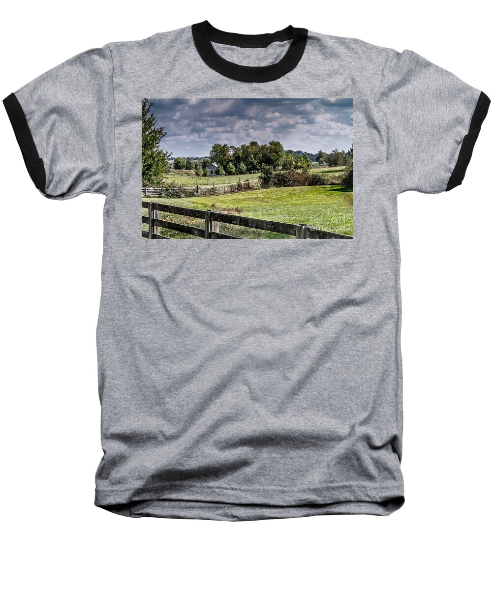 Rural Baseball T-Shirt featuring the photograph On the Farm #1 by Ken Frischkorn