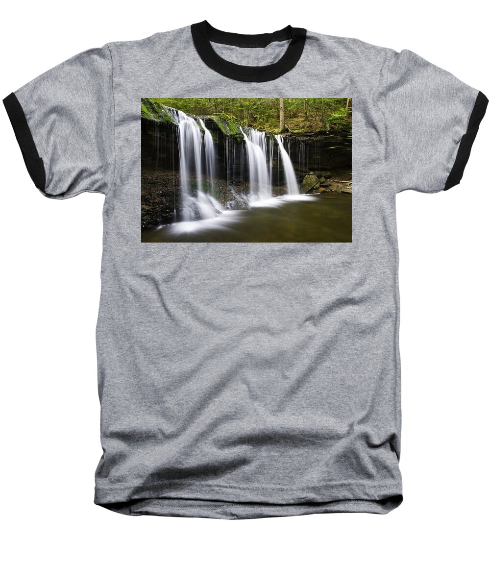 Ricketts Glen Baseball T-Shirt featuring the photograph Oneida Falls #2 by Paul Riedinger