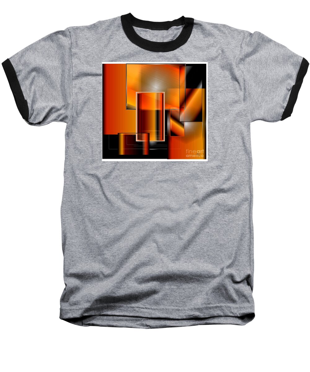Squares Baseball T-Shirt featuring the digital art Orange by Iris Gelbart