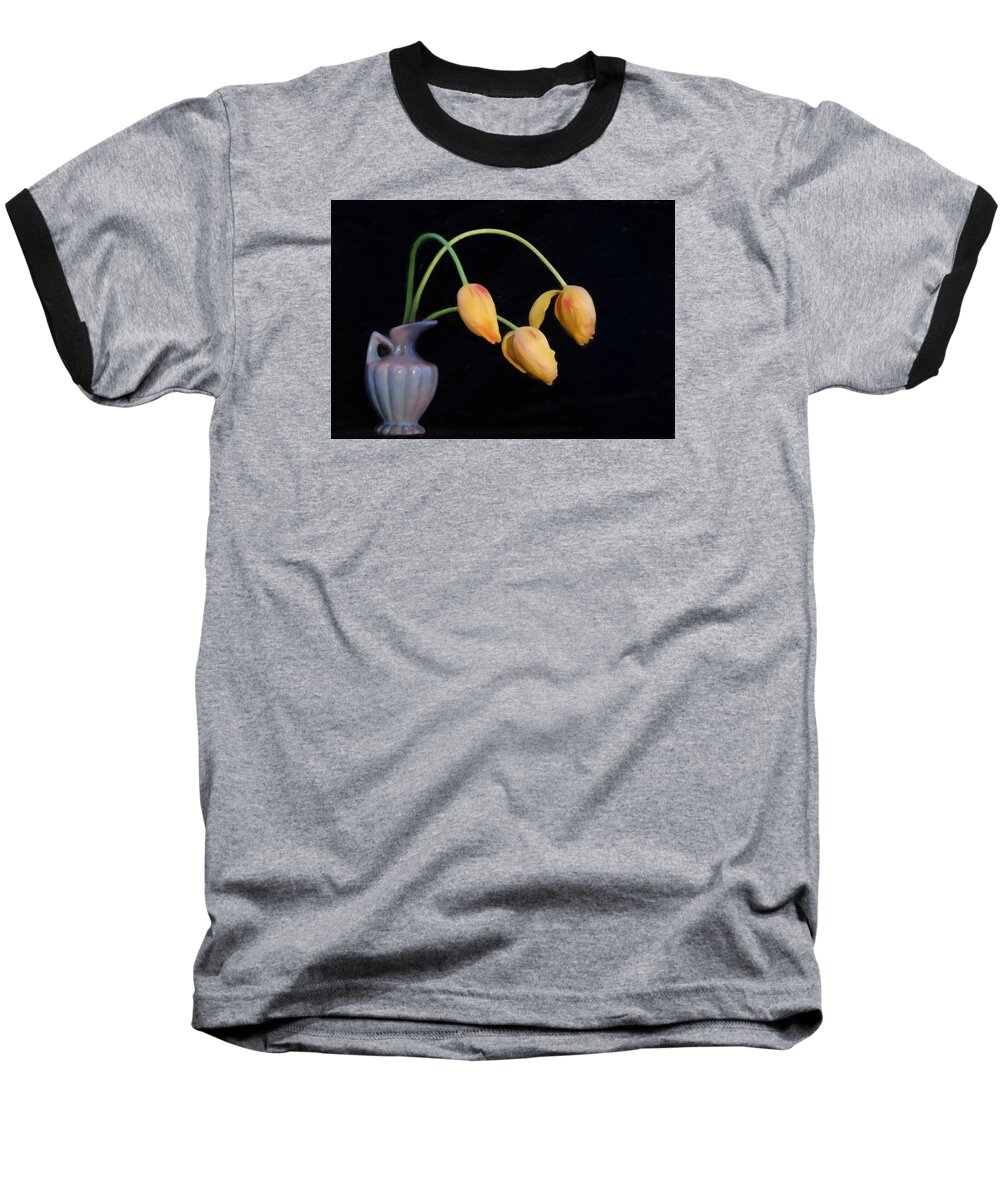 Flower Artwork Baseball T-Shirt featuring the photograph Painted Tulips by Mary Buck