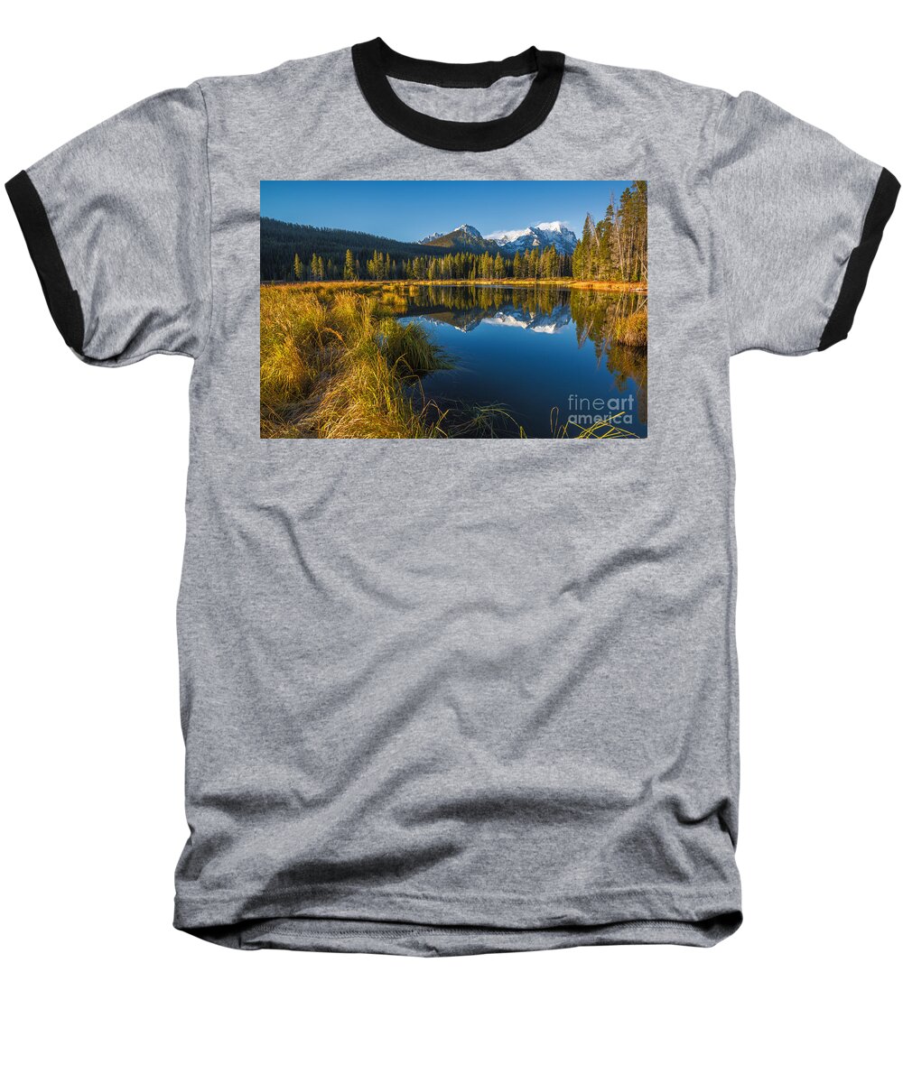 Sawtooth Mountains Baseball T-Shirt featuring the photograph Sawtooth morning in Stanley Idaho #1 by Vishwanath Bhat