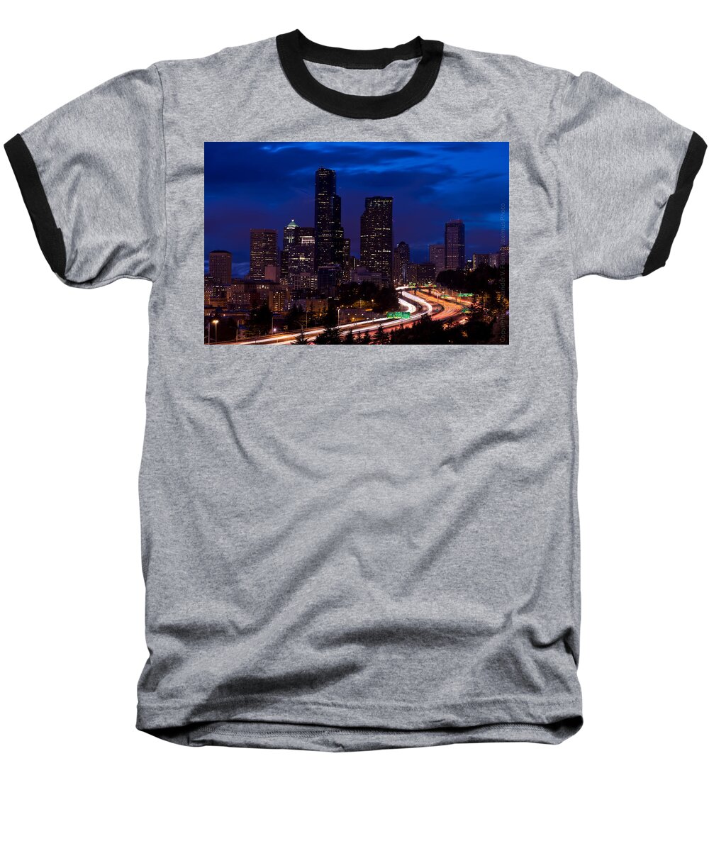 Seattle Baseball T-Shirt featuring the photograph Seattle Skyline #1 by Alexander Fedin