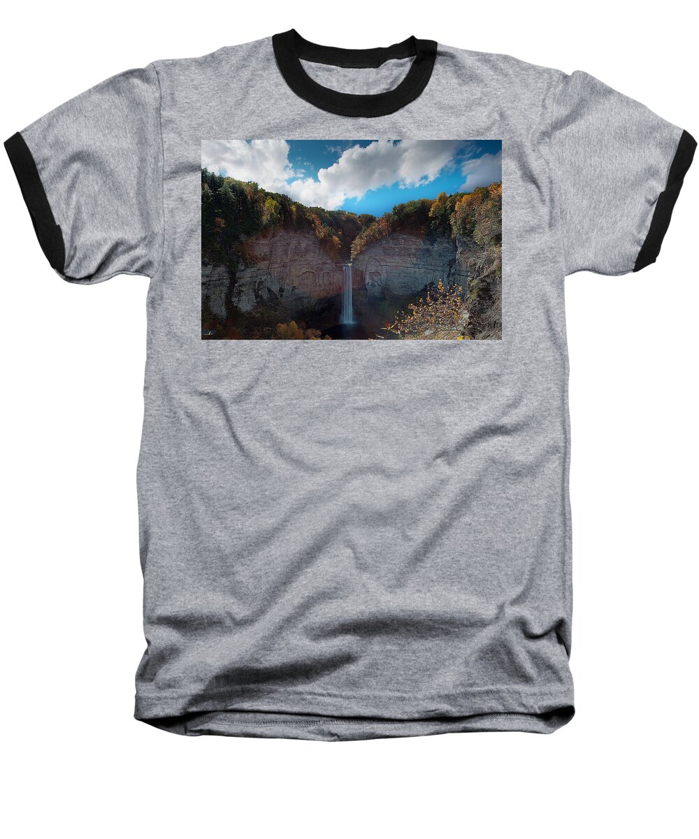 Taughannock Baseball T-Shirt featuring the photograph Taughannock Falls Ithaca New York #1 by Paul Ge