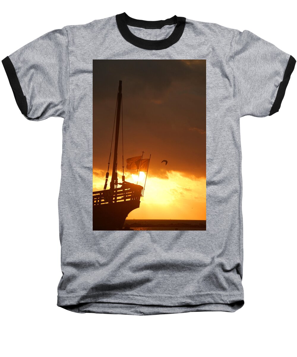 Ship Baseball T-Shirt featuring the photograph The Nina by Leticia Latocki