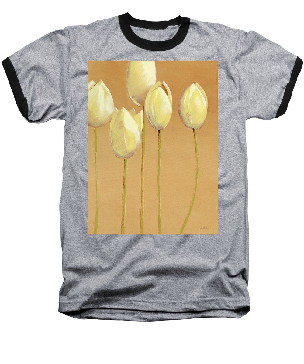 Beautiful Baseball T-Shirt featuring the painting Tulips are People Too by Jerome Lawrence