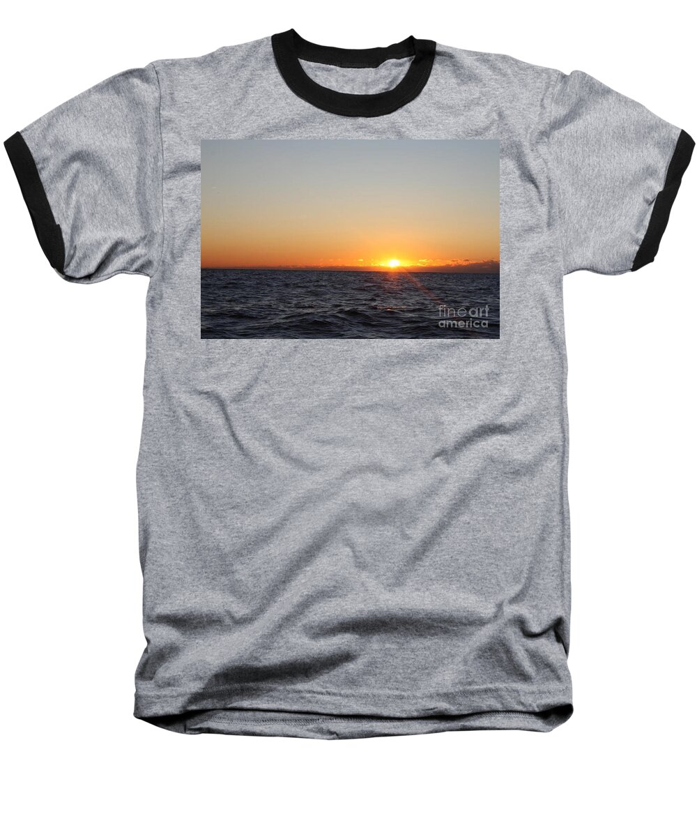 Winter Sunrise Over The Ocean Baseball T-Shirt featuring the photograph Winter Sunrise Over The Ocean by John Telfer