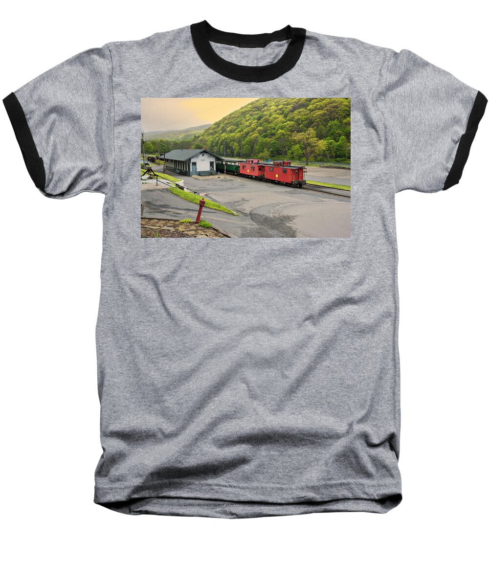Cass Scenic Railroad Baseball T-Shirt featuring the photograph Cass Scenic Railroad #11 by Mary Almond