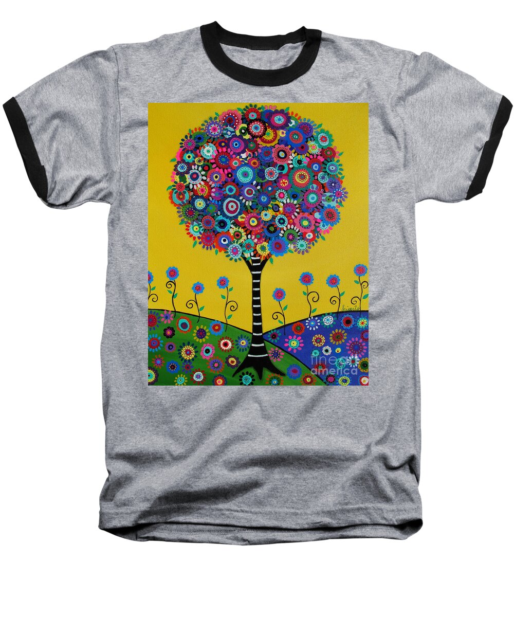Tree Baseball T-Shirt featuring the painting Tree Of Life #12 by Pristine Cartera Turkus