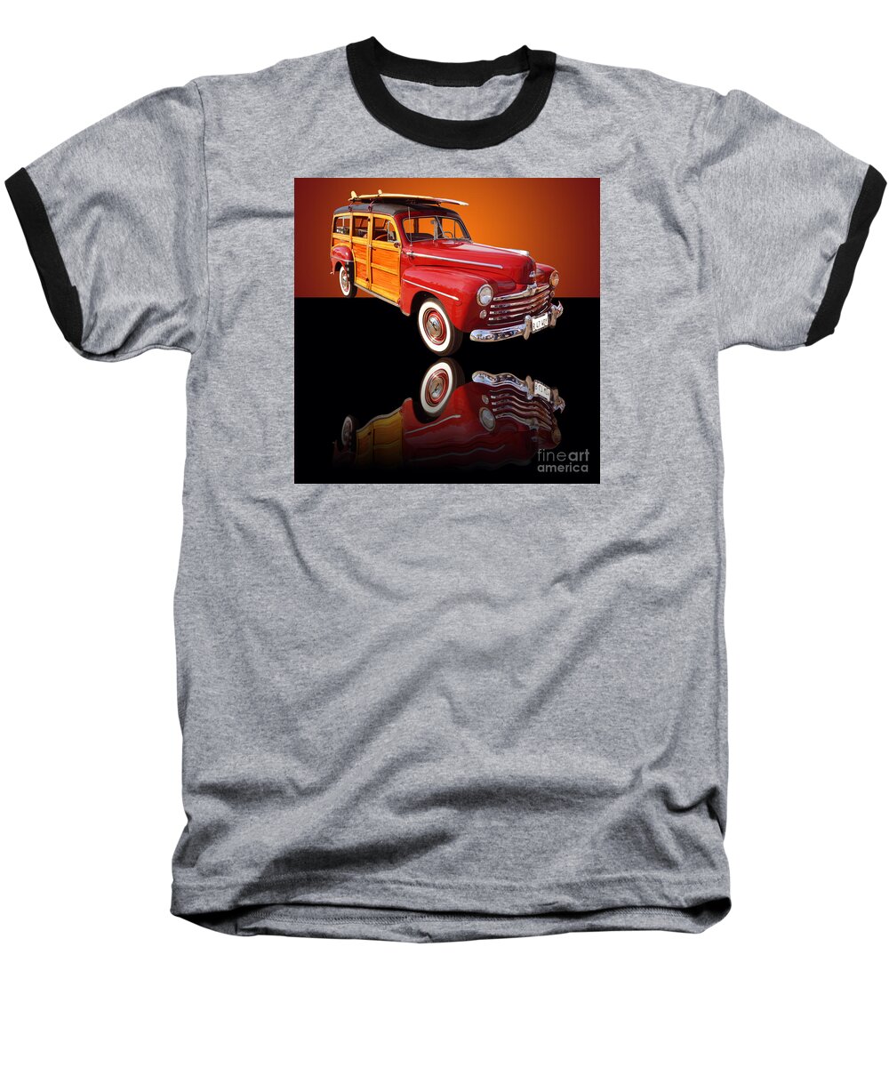 Car Baseball T-Shirt featuring the photograph 1947 Ford Woody by Jim Carrell