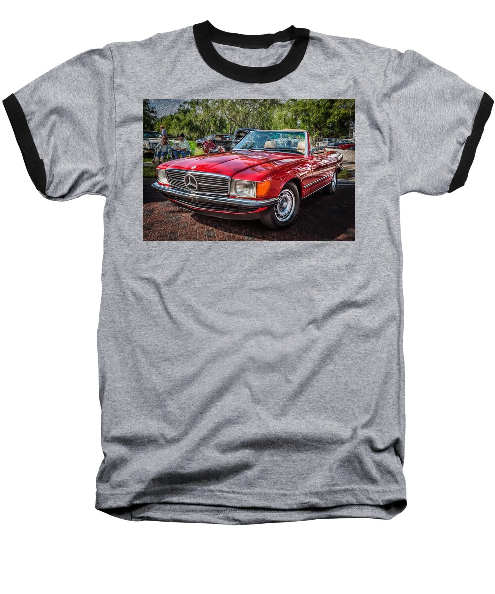 1984 Mercedes Benz Baseball T-Shirt featuring the photograph 1984 Mercedes 500 SL Painted by Rich Franco