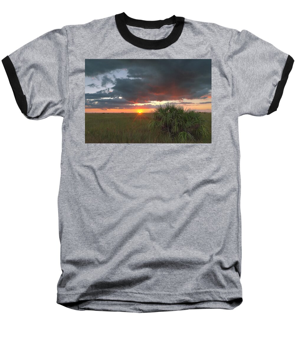 Everglades Baseball T-Shirt featuring the photograph Chekili sunset by Rudy Umans