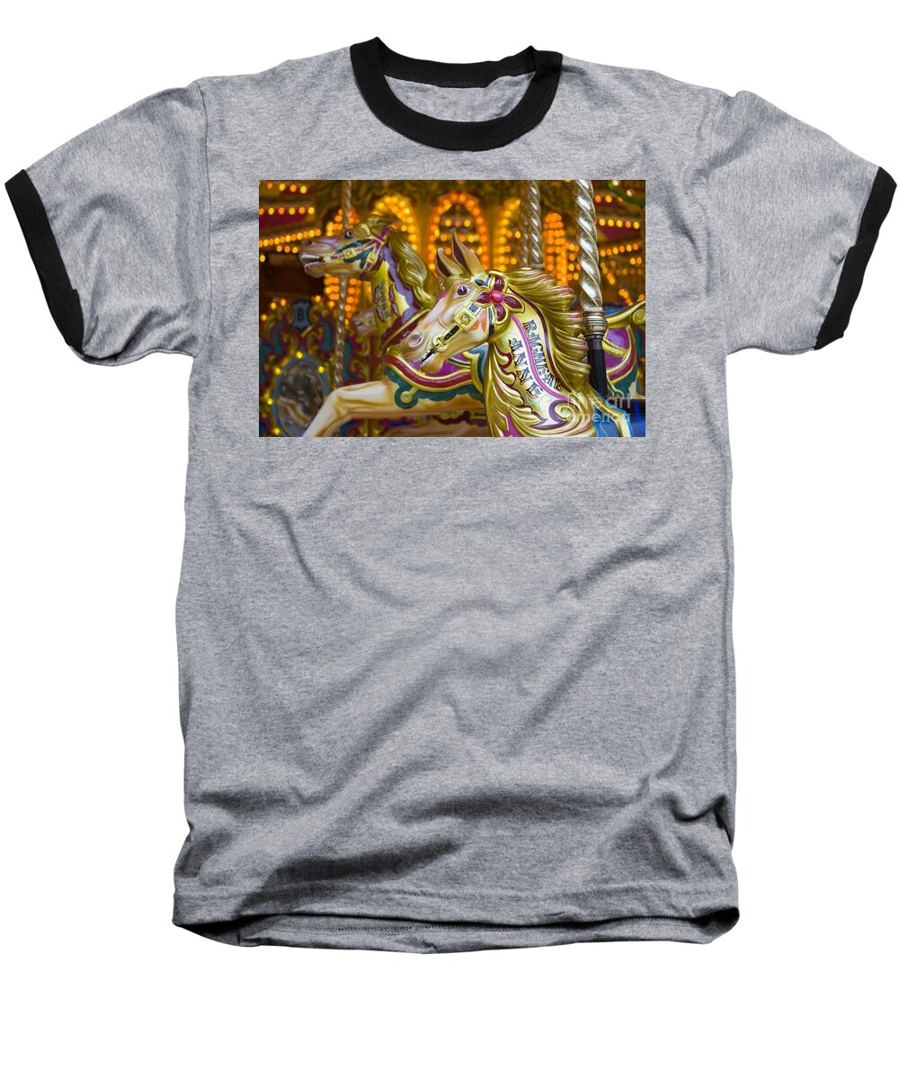 Amusement Baseball T-Shirt featuring the photograph Fairground carousel #2 by Lee Avison