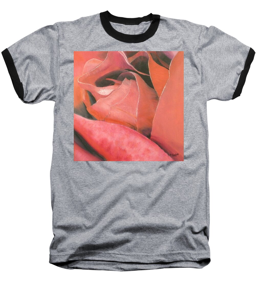 Rose Baseball T-Shirt featuring the painting Rose by Claudia Goodell