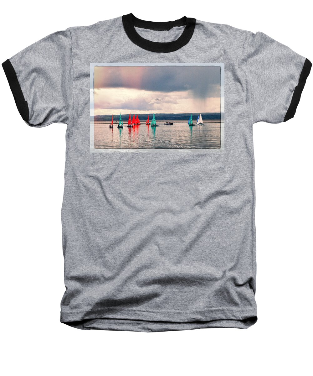 Sailboat Baseball T-Shirt featuring the photograph Sailing on Marine Lake a Reflection #2 by Spikey Mouse Photography