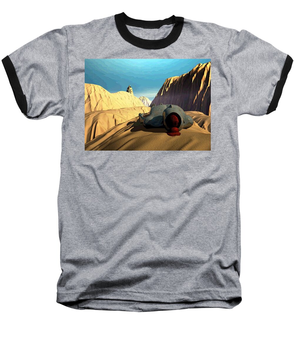 Mid Digital Art Baseball T-Shirt featuring the digital art The Midlife Dreamer by John Alexander