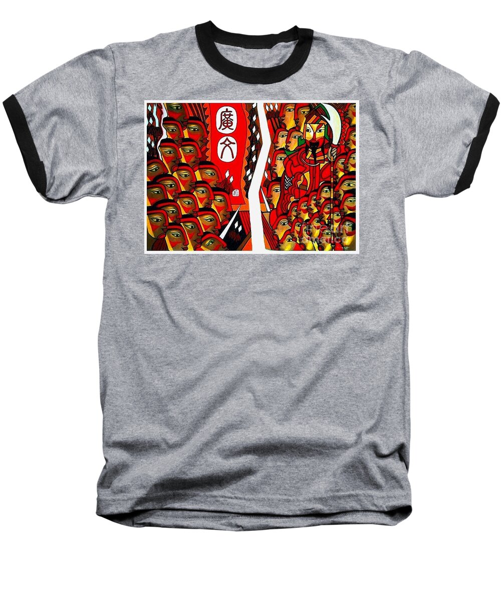 Figurative Paintings Baseball T-Shirt featuring the painting Warriors by Fei A