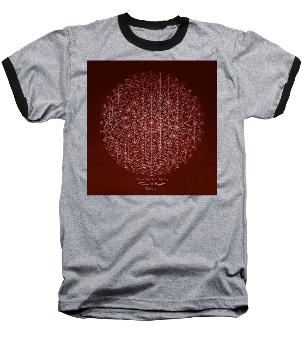Jason Baseball T-Shirt featuring the drawing Wave Particle Duality #1 by Jason Padgett