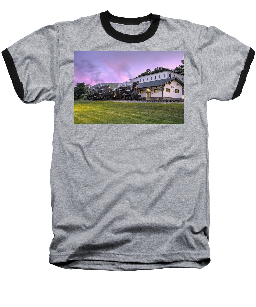 Sunset Baseball T-Shirt featuring the photograph Cass Scenic Railroad #21 by Mary Almond