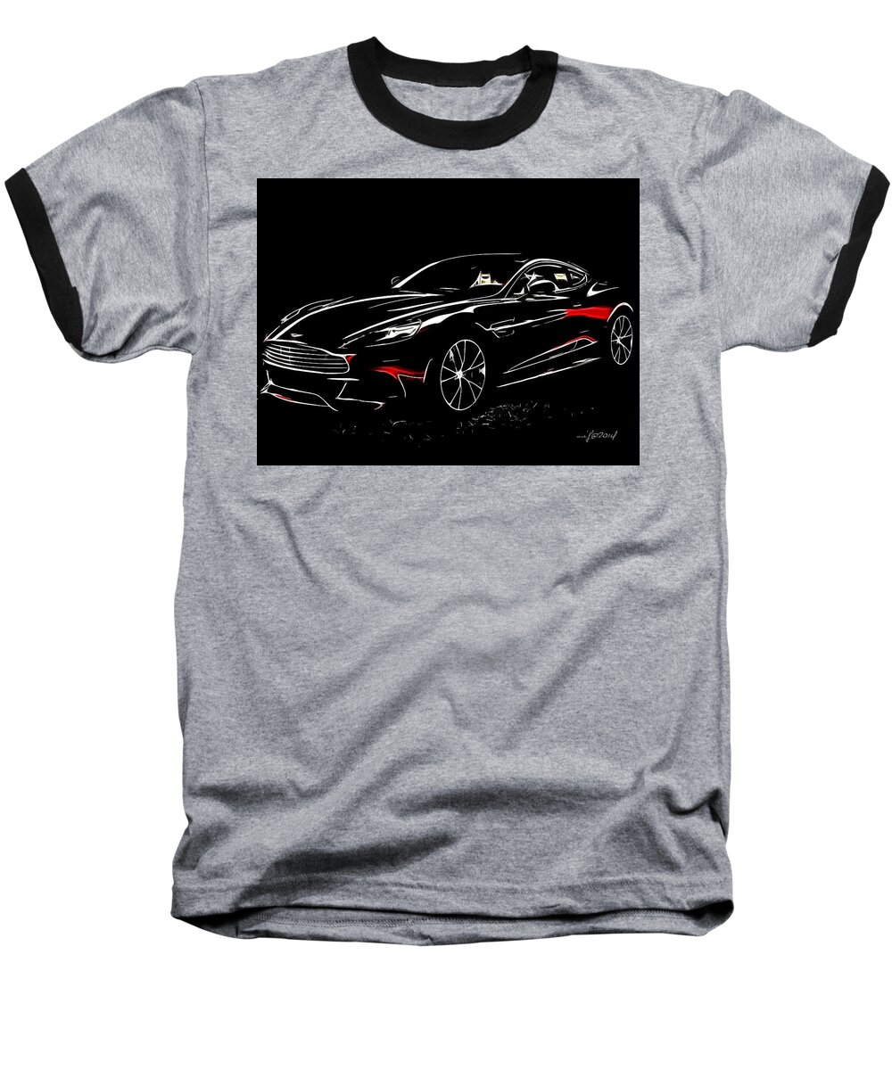 Car Baseball T-Shirt featuring the digital art 2013 Aston Martin Vanquish by Maciek Froncisz