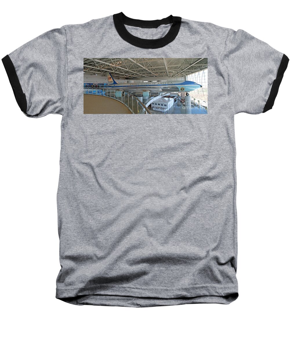 Air Force One Baseball T-Shirt featuring the photograph 27000 by Bob Hislop
