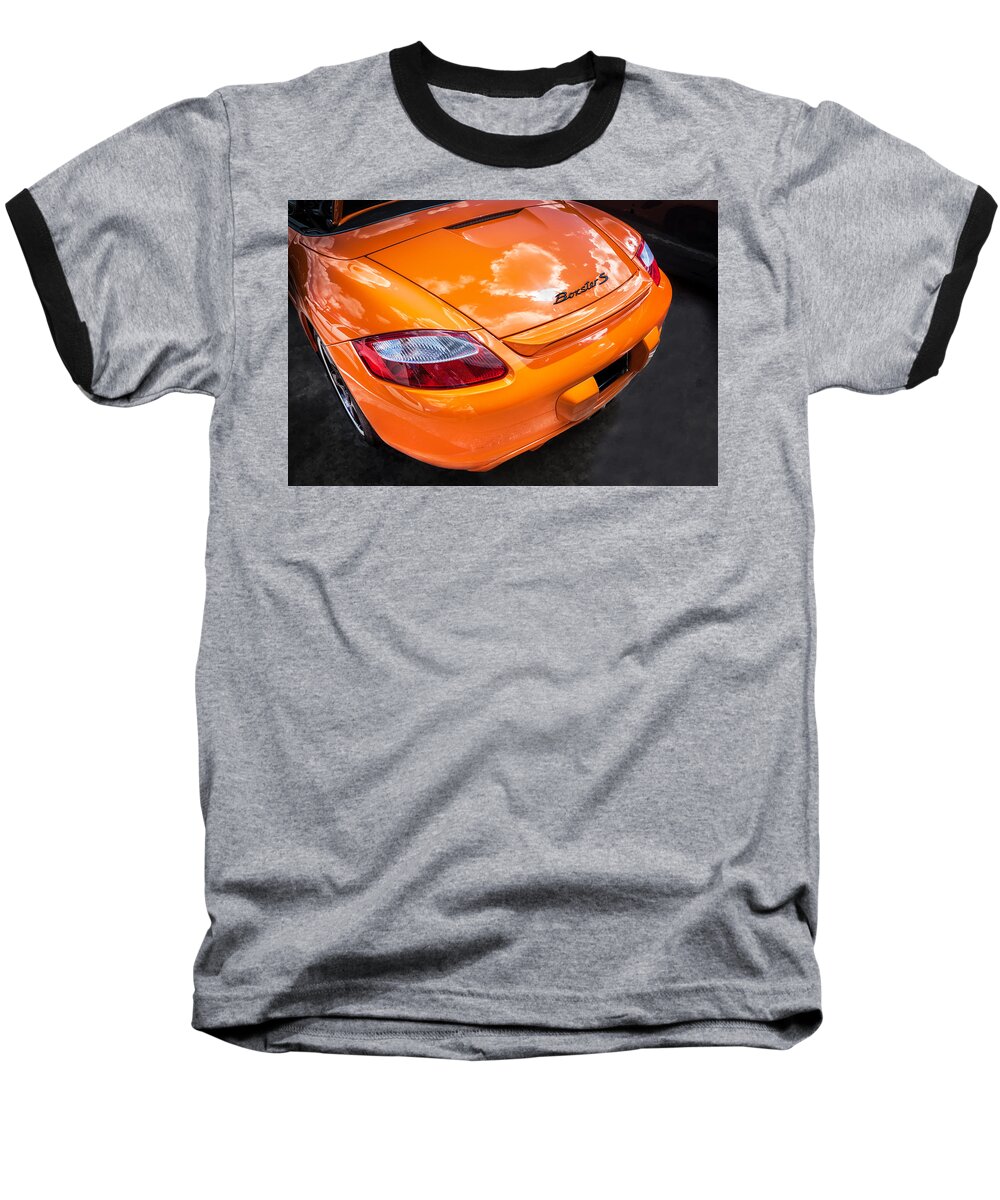 2008 Porsche Boxster Baseball T-Shirt featuring the photograph 2008 Porsche Limited Edition Orange Boxster #3 by Rich Franco