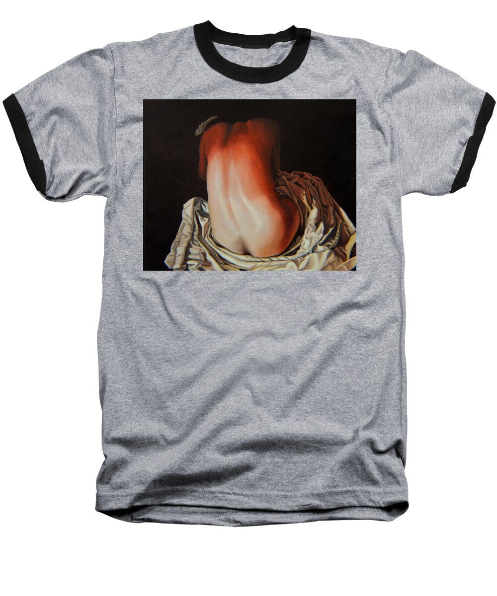 Back Baseball T-Shirt featuring the painting 3 A.m. by Thu Nguyen