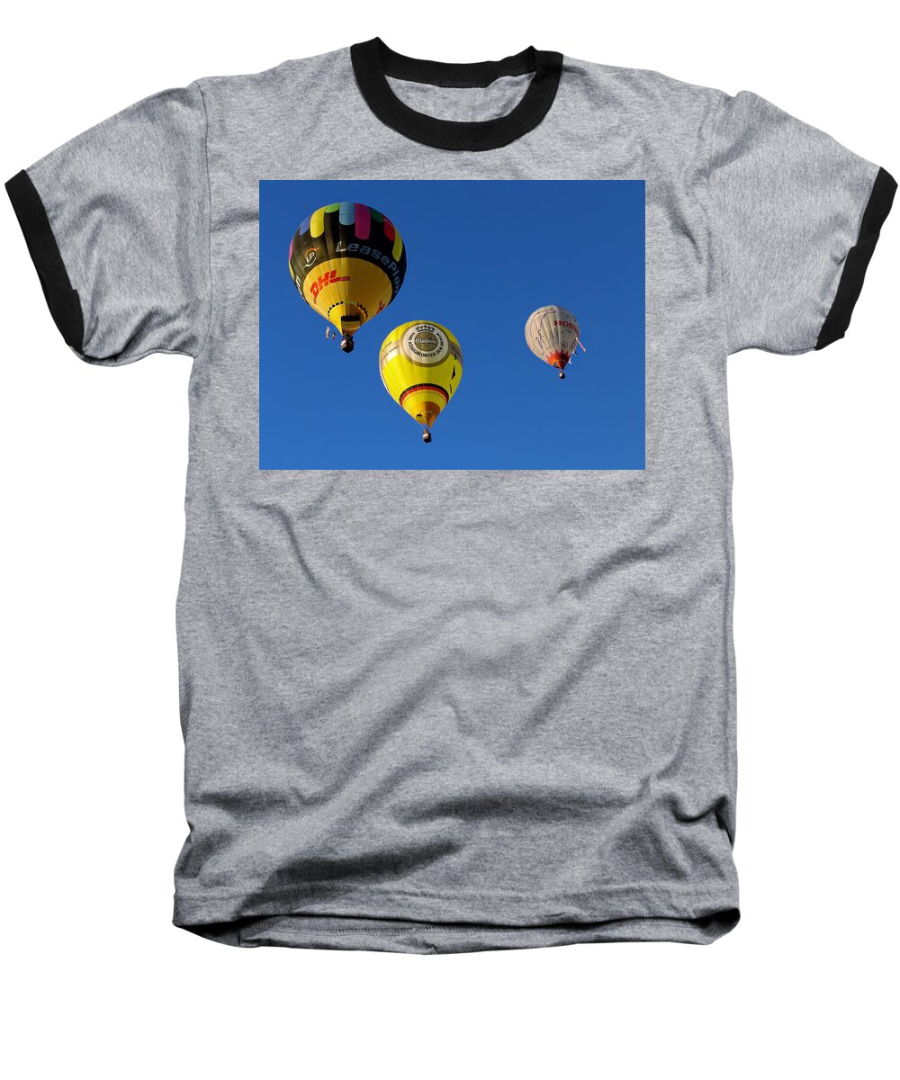 Balloon Baseball T-Shirt featuring the photograph 3 Hot Air Balloon by John Swartz