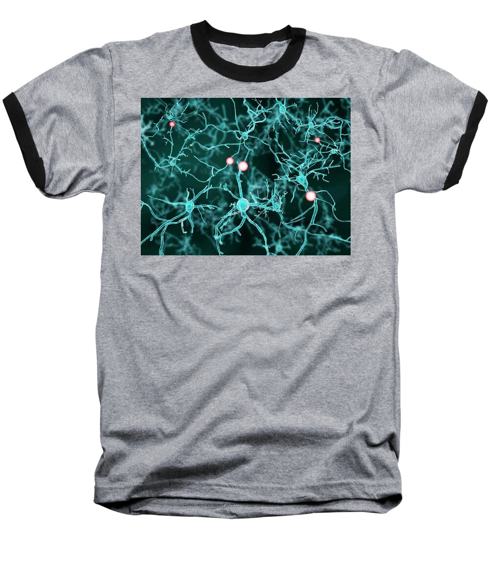Art Baseball T-Shirt featuring the photograph Nerve Cells, Artwork #3 by Juan Gaertner
