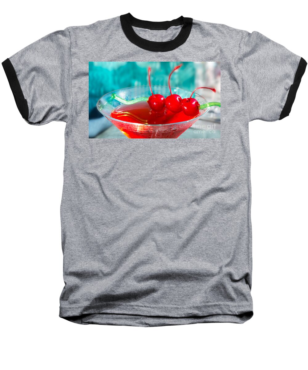 Iris Holzer Richardson Baseball T-Shirt featuring the photograph Shirley Temple Drink #3 by Iris Richardson