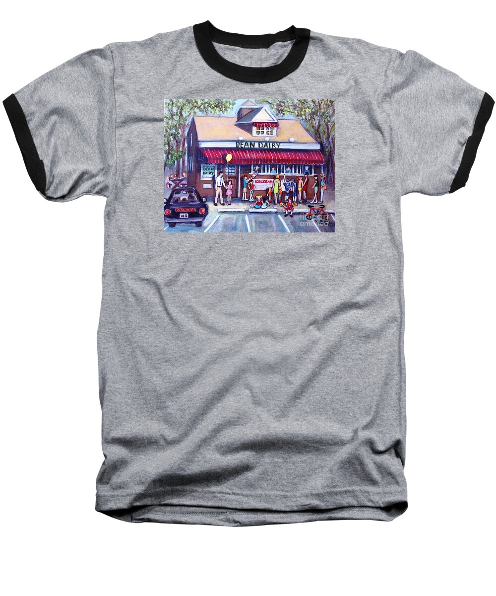 Landscape Baseball T-Shirt featuring the painting We All Scream For Ice Cream by Rita Brown