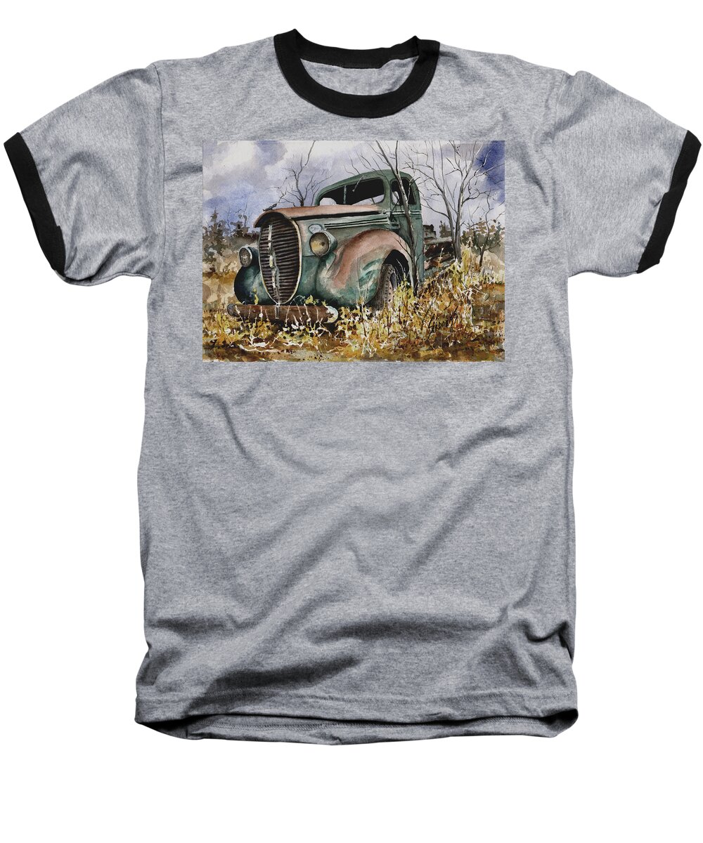 Truck Baseball T-Shirt featuring the painting 39 Ford Truck by Sam Sidders