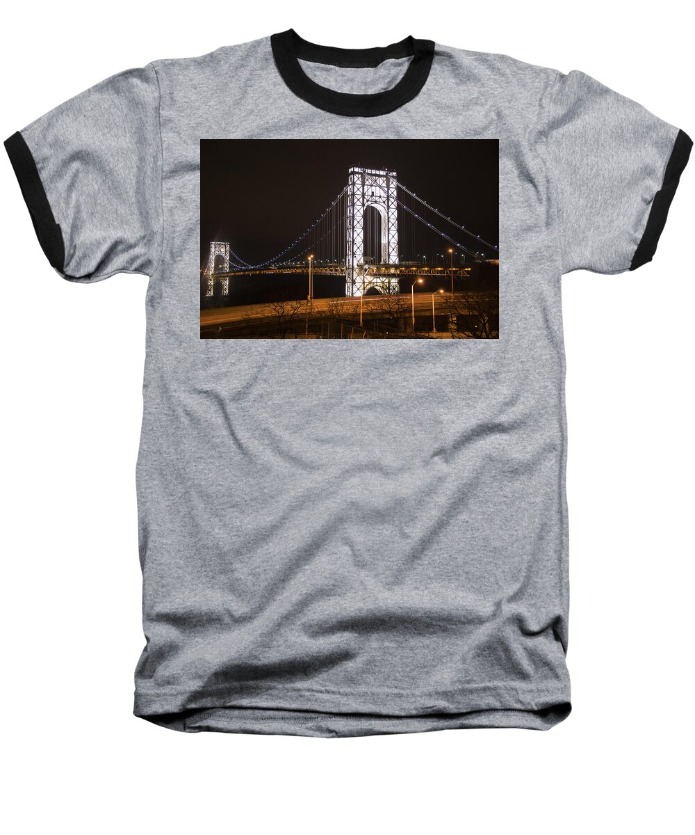 Gwb Baseball T-Shirt featuring the photograph George Washington Bridge on President's Day by Theodore Jones