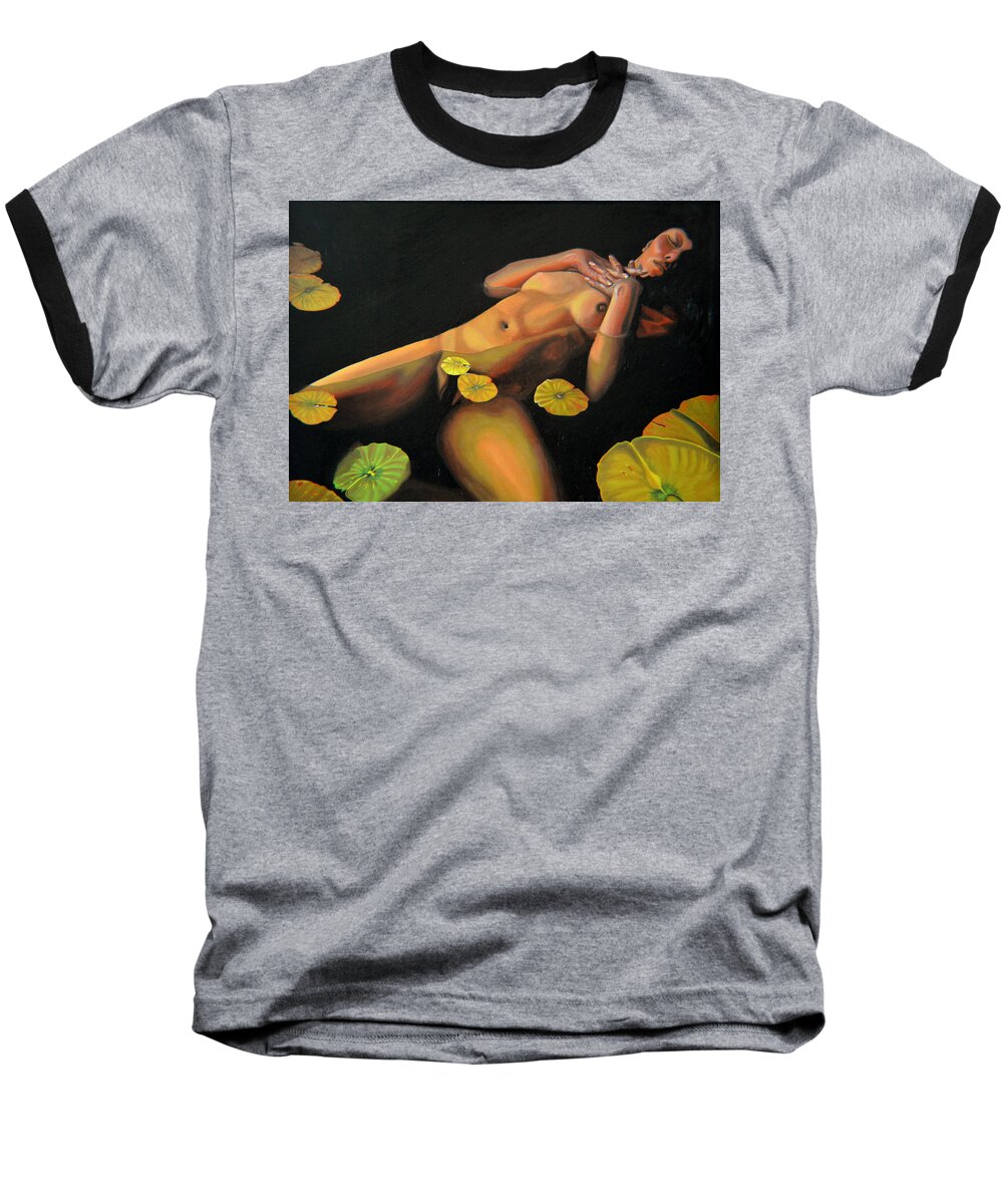 Sexual Baseball T-Shirt featuring the painting 6 30 A.m. by Thu Nguyen