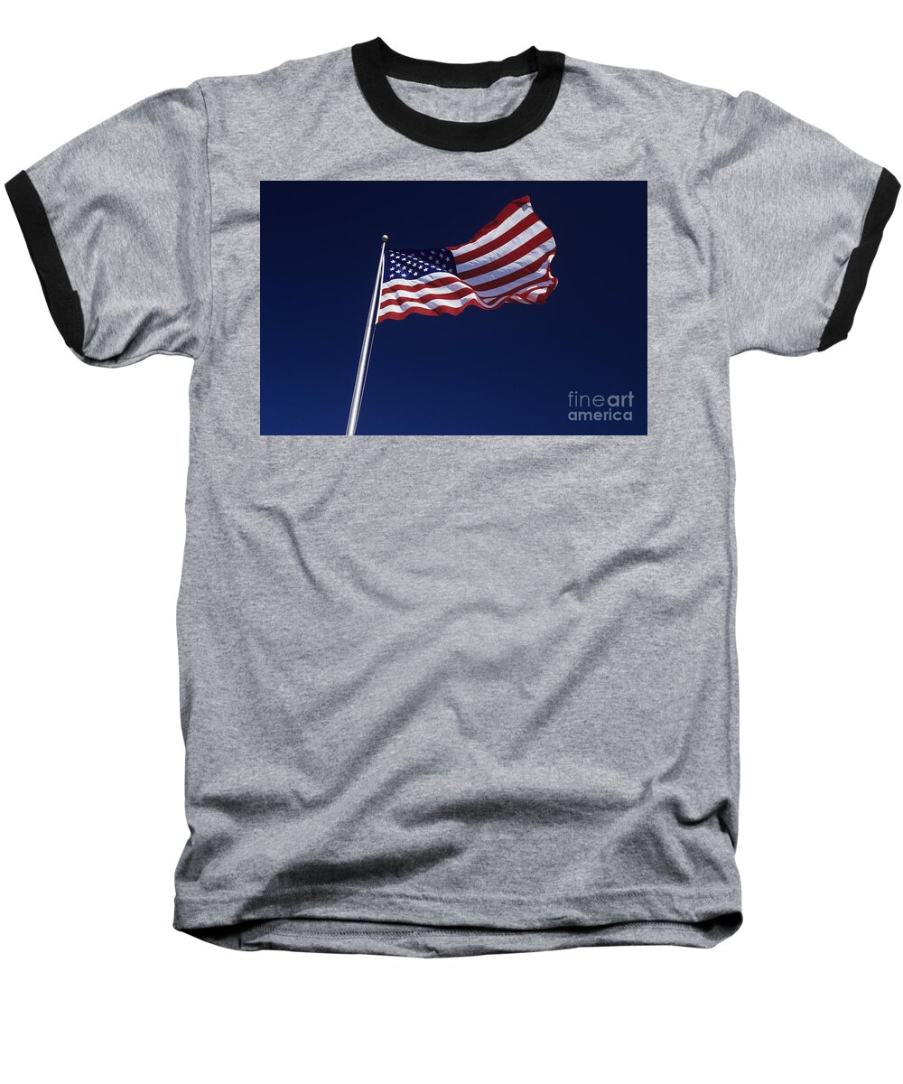 Government Baseball T-Shirt featuring the photograph American Flag #6 by Jim Corwin