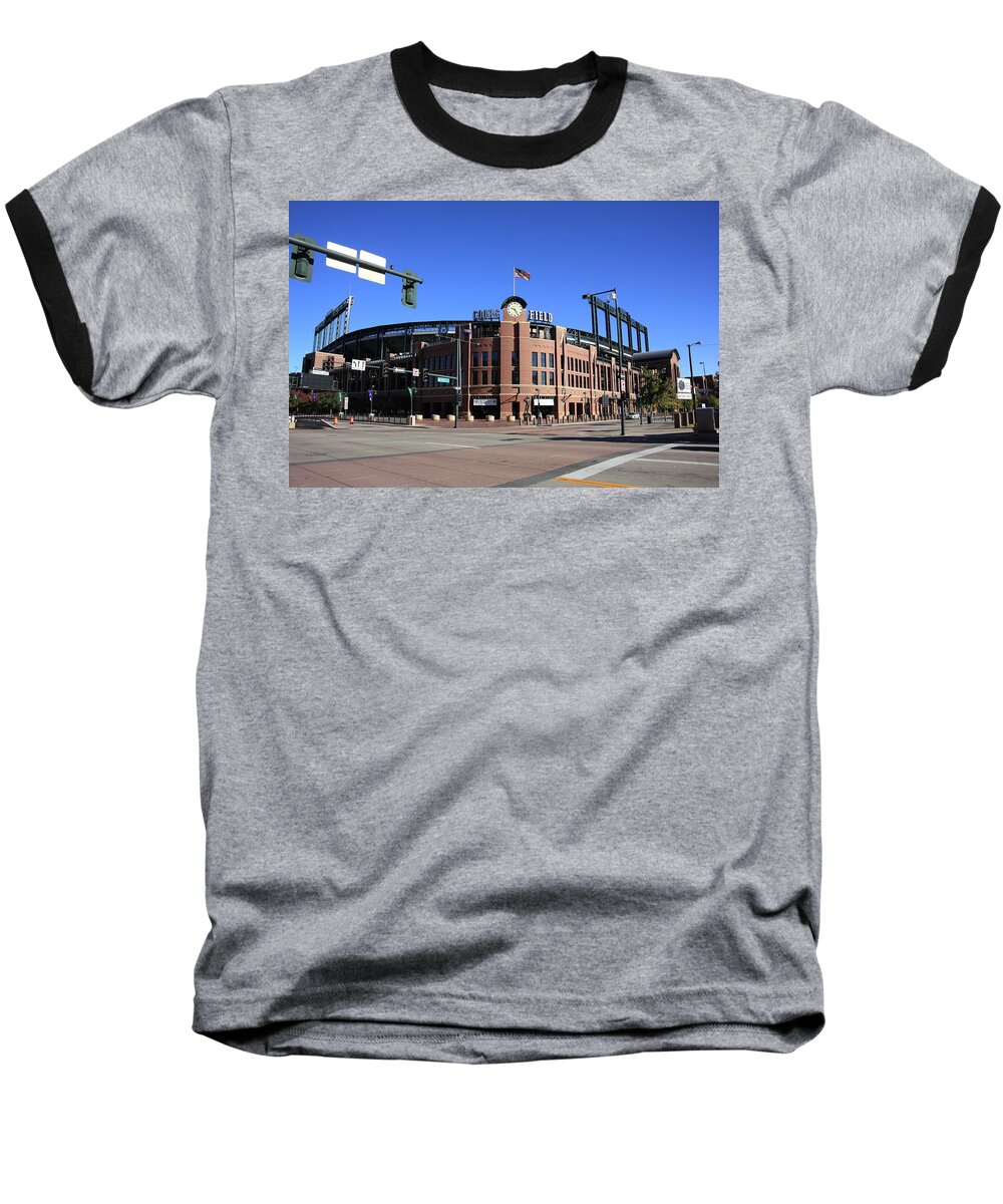 America Baseball T-Shirt featuring the photograph Coors Field - Colorado Rockies #7 by Frank Romeo