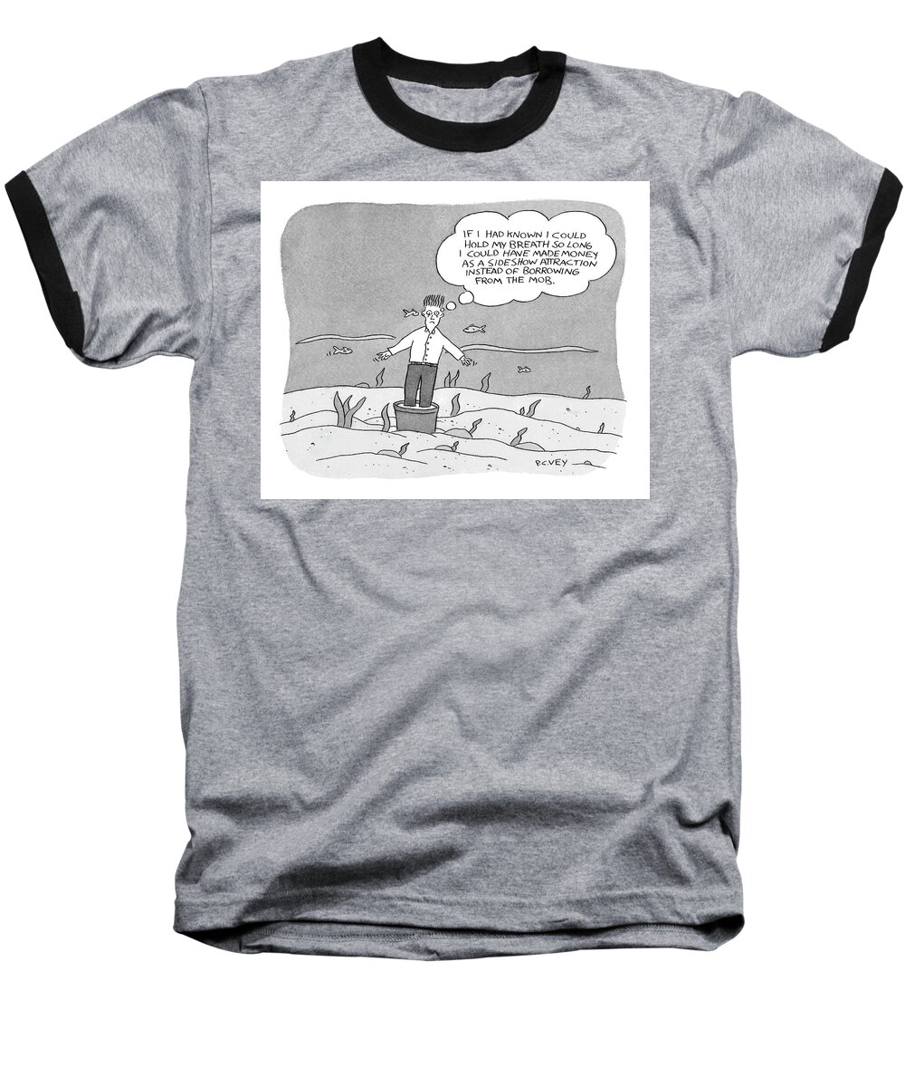 Drowning Baseball T-Shirt featuring the drawing New Yorker December 11th, 2006 by Peter C. Vey