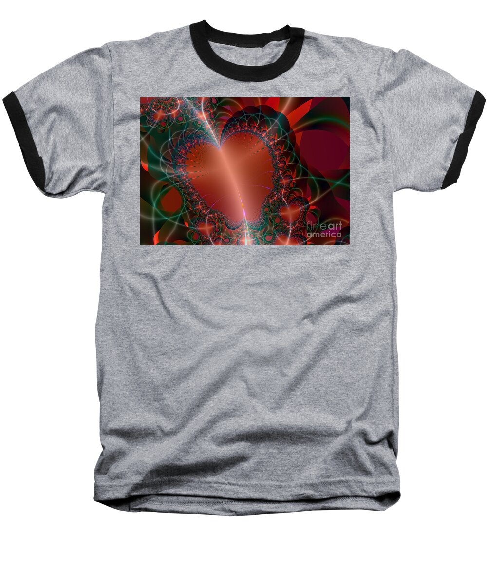 Heart Baseball T-Shirt featuring the digital art A Big Heart by Ester McGuire