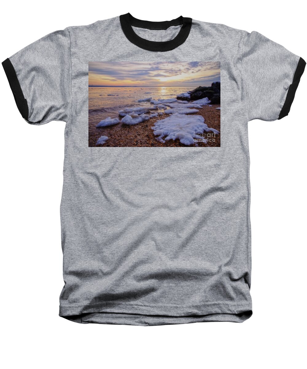 Cold Baseball T-Shirt featuring the photograph A Cold Sandy Hook Winter by Debra Fedchin