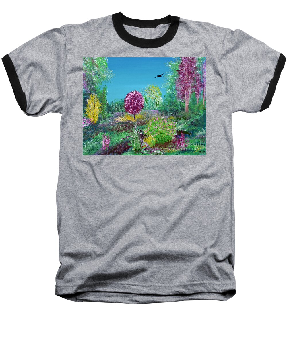 Indiana Baseball T-Shirt featuring the painting A Corner of Heaven in Rural Indiana by Alys Caviness-Gober